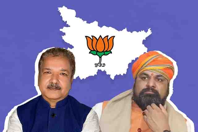 Newly appointed Bihar BJP president Dilip Jaiswal (L) and Deputy CM Samrat Choudhary (R)